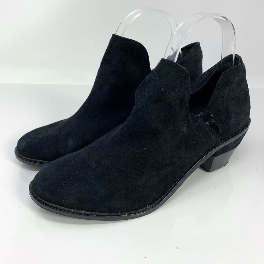Kelsi Dagger Brooklyn suede ankle booties black 8